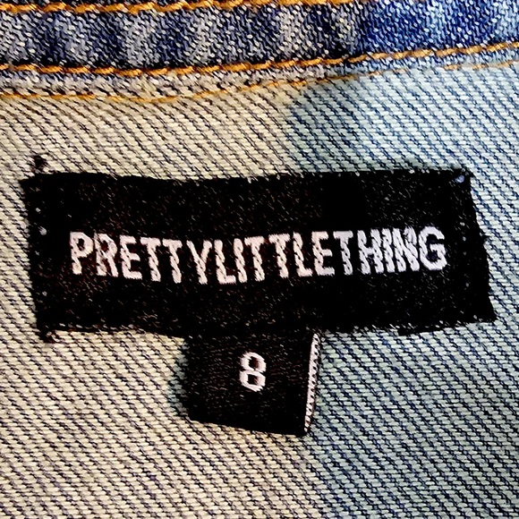 PrettyLittleThing Button Down Denim Shirt Dress Sz. 4 - Picture 8 of 9